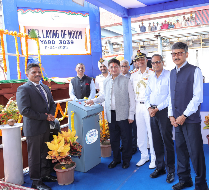  KEEL LAYING OF THIRD NEXT GENERATION OFFSHORE PATROL VESSEL (YARD 3039)