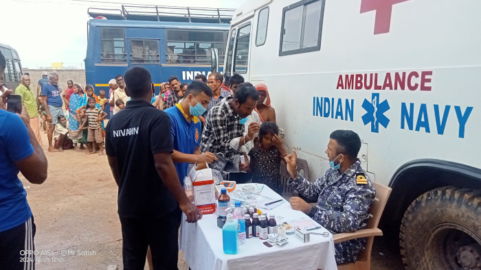 INDIAN NAVY MOBILISES RELIEF EFFORTS FOR CYCLONE DANA AFFECTED VILLAGES IN ODISHA