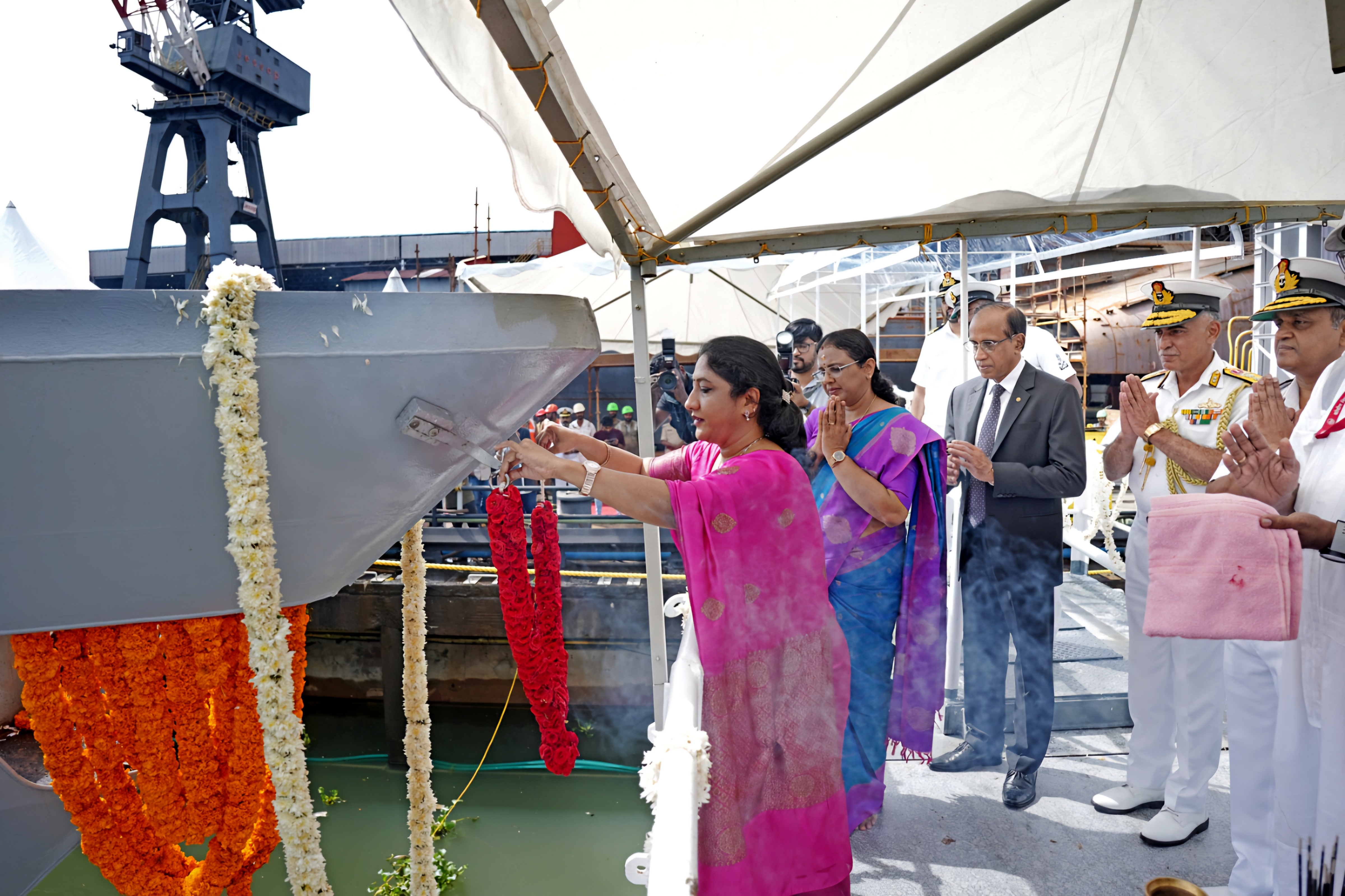 Simultaneous Launch of ‘Malpe and Mulki’, Fourth and Fifth Ships of ASW SWC (CSL) Project