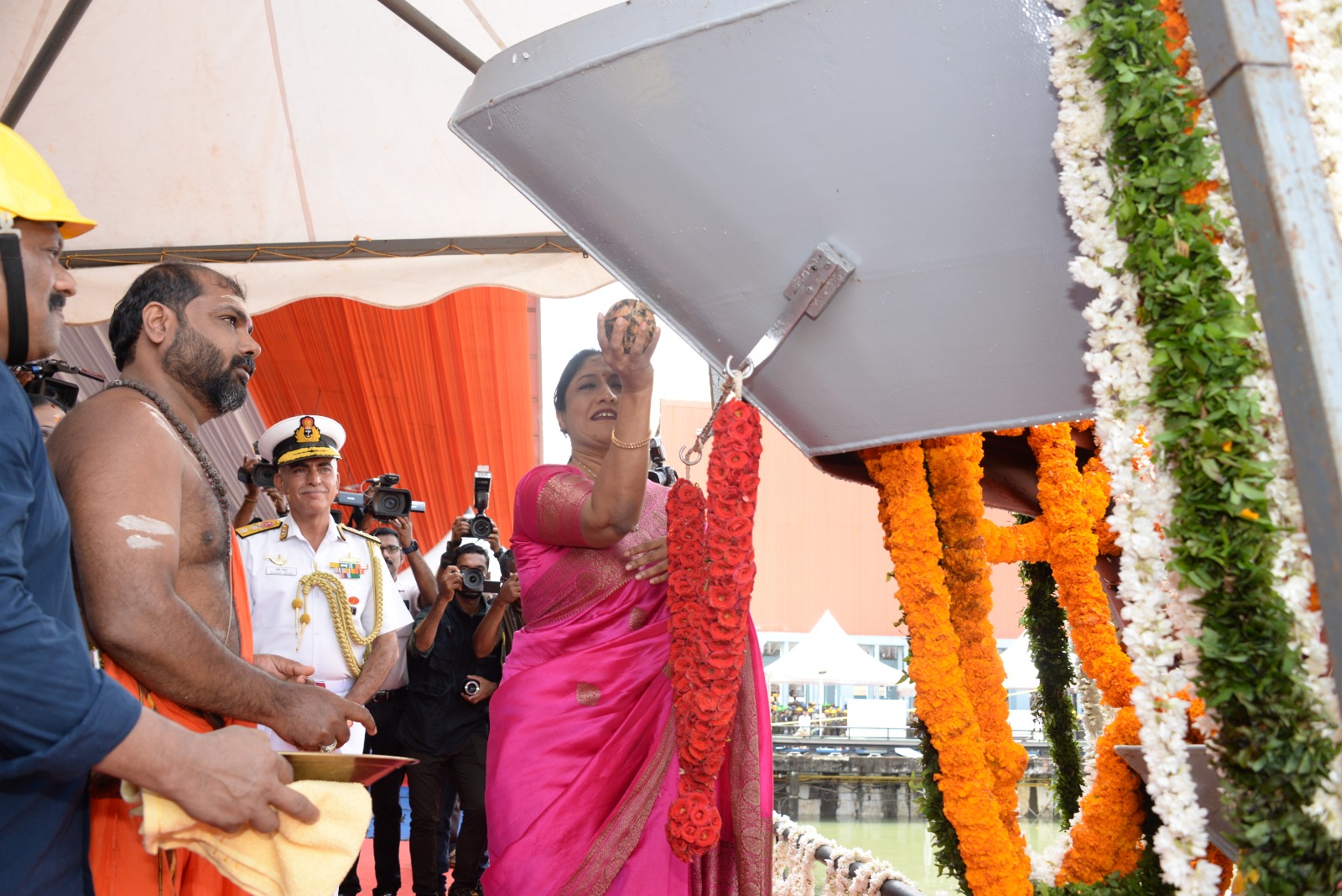 Simultaneous Launch of ‘Malpe and Mulki’, Fourth and Fifth Ships of ASW SWC (CSL) Project