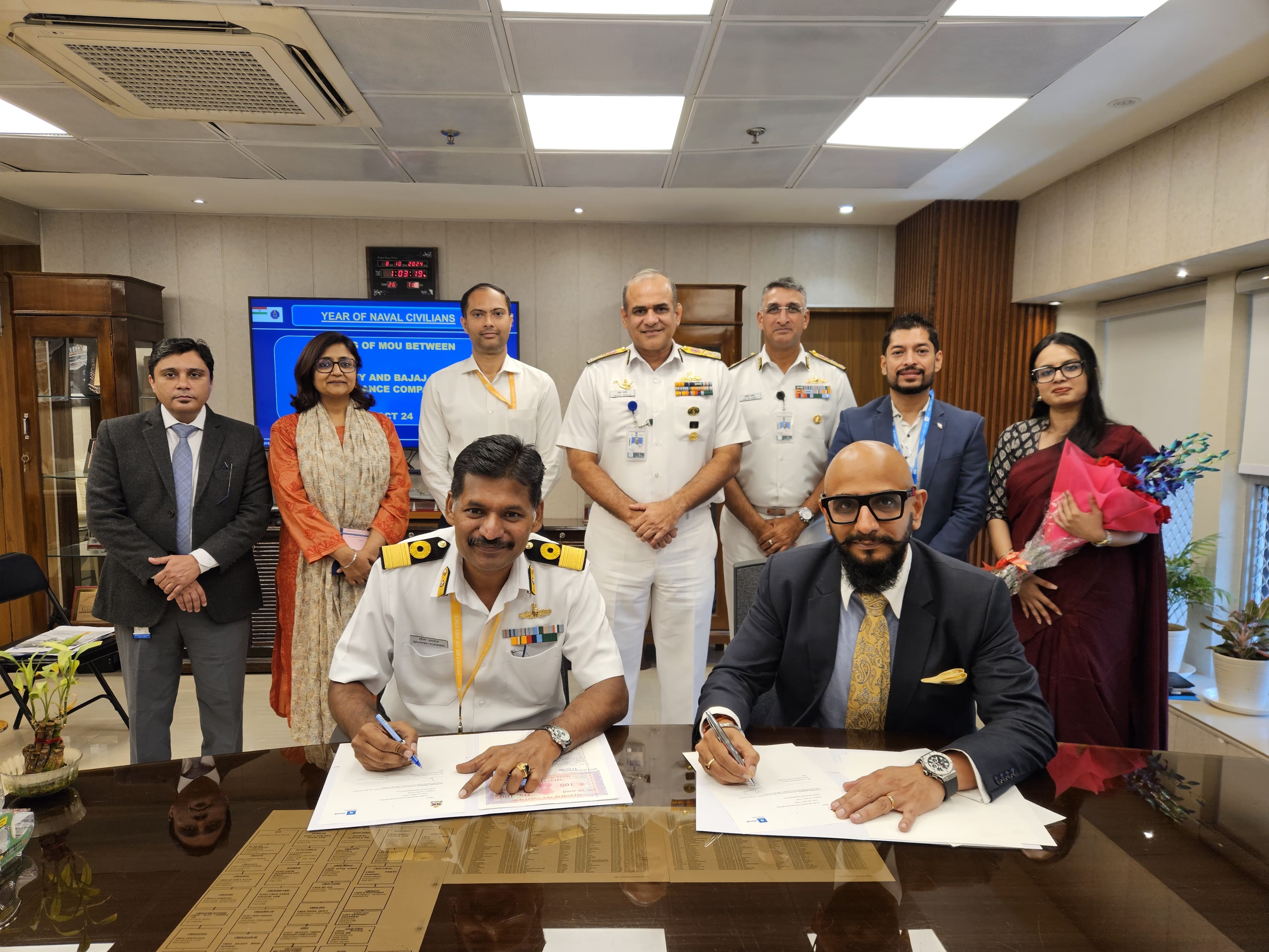 Indian Navy Signs MoU with Bajaj Allianz Life Insurance  for Providing Insurance to Naval Civilians