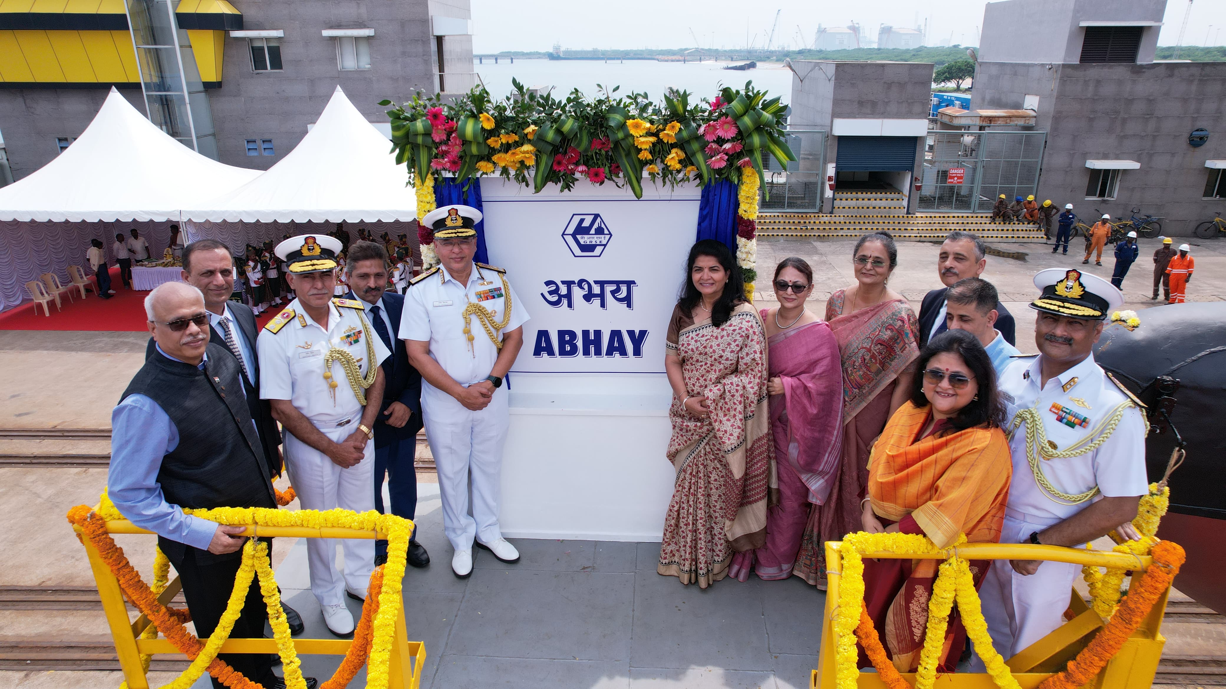 Launch of ‘Abhay’, Seventh Ship of ASW SWC (GRSE) Project