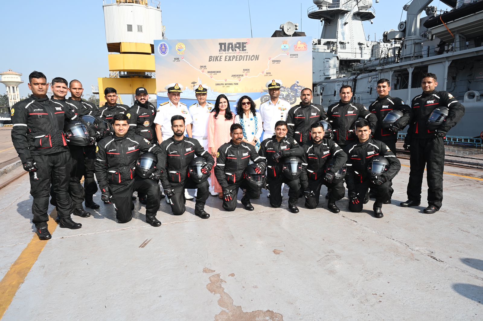 Eastern Naval Command Flags off ‘Dare Square’ Motorcycle Expedition