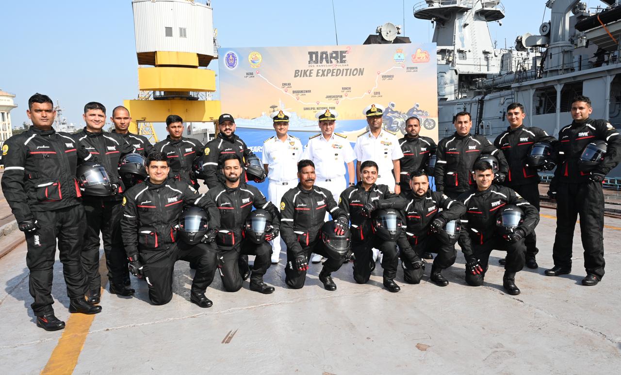 Eastern Naval Command Flags off ‘Dare Square’ Motorcycle Expedition