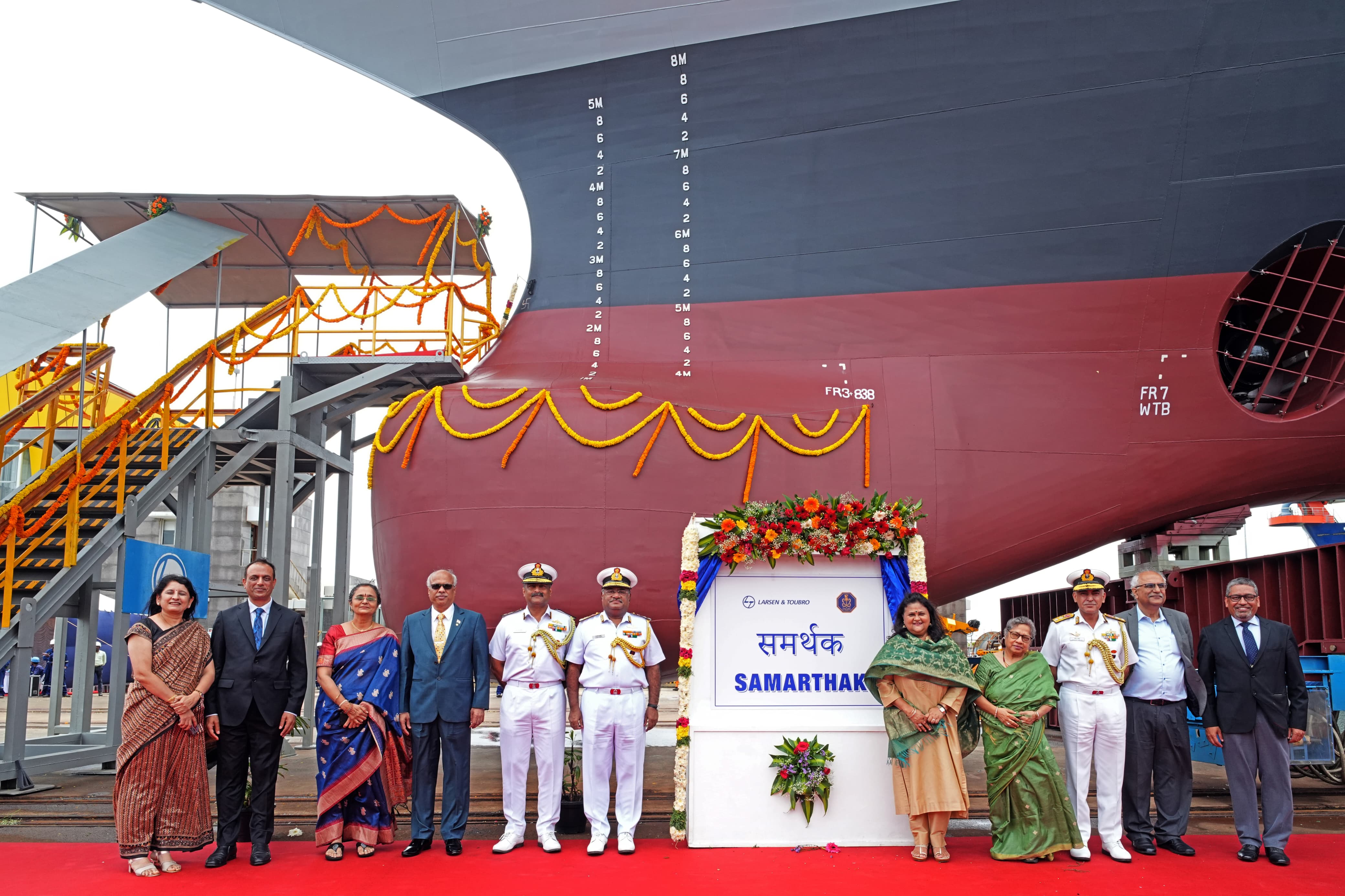 Launch of ‘Samarthak’, First Ship of Multi Purpose Vessel (L&T) Project on 14 Oct 24 at L&T, Chennai