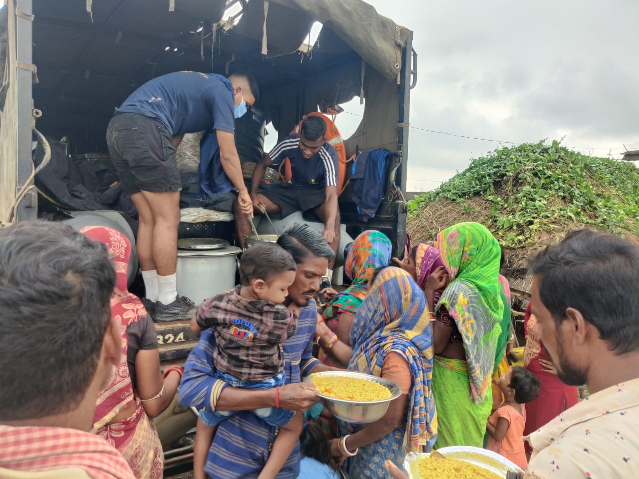Indian Navy Mobilises Relief Efforts for Cyclone Dana Affected Villages in Odisha