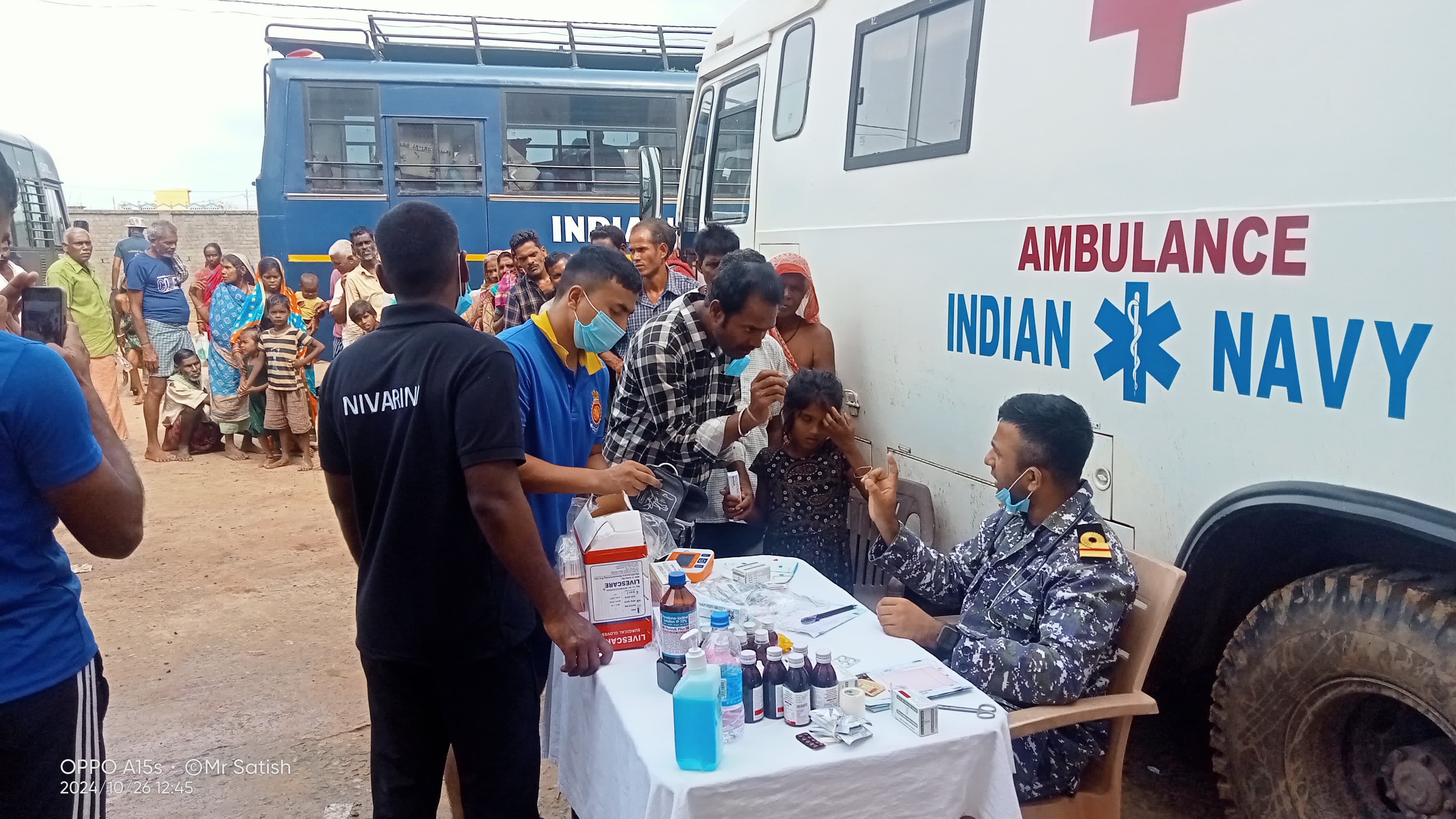 Indian Navy Mobilises Relief Efforts for Cyclone Dana Affected Villages in Odisha
