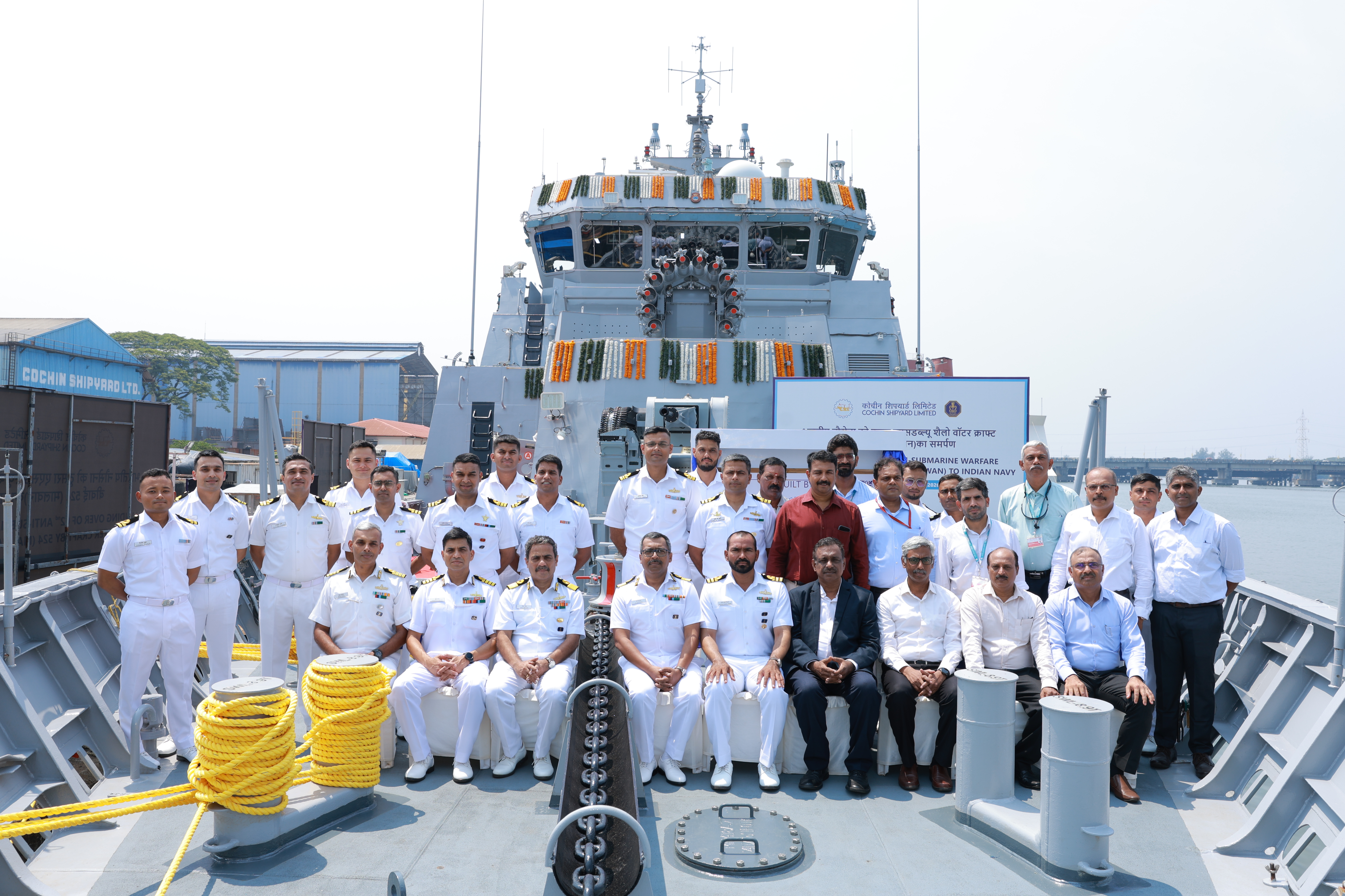 DELIVERY OF MALWAN – THE SECOND ANTI-SUBMARINE WARFARE SHALLOW WATER CRAFT BUILT BY CSL, KOCHI