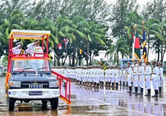 Admiral Dinesh K Tripathi, CNS Reviewed Passing Out Parade at Bangladesh Naval Academy BNA as Chief Guest on 04 July 2024