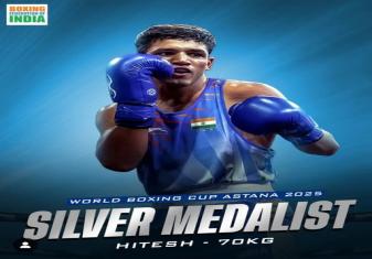 HITESH, LOG II OF INDIAN NAVY FOR CLINCHING THE SILVER MEDAL