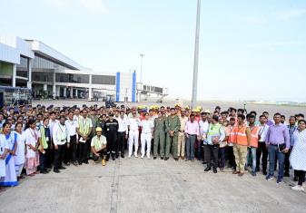 EASTERN NAVAL COMMAND ENC SPEARHEADED A MASS CASUALTY EVACUATION EXERCISE BY SIMULATING A CRASH OF A CIVIL AIRCRAFT AT  VISAKHAPATNAM AIRPORT.