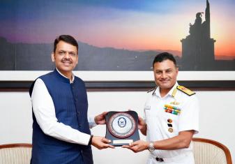VICE ADMIRAL KRISHNA SWAMINATHAN, FOCINC WNC CALLED ON SHRI DEVENDRA FADNAVIS, HON'BLE CHIEF MINISTER OF MAHARASHTRA ON 20 SEPTEMBER 2025