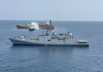 INS TRIKAND UNDERTAKES SUCCESSFUL FIREFIGHTING AND RECOVERY OPERATION FOR MT FALCON