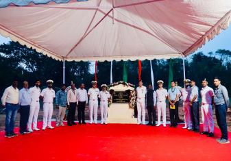 REAR ADMIRAL RAVNISH SETH LAYS FOUNDATION STONE FOR TECHNICAL STORAGE FACILITY AT INS KALINGA
