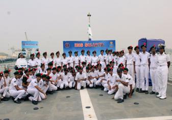 NCC CADETS EXPLORE NAVAL OPERATIONS AND LIFE AT SEA DURING VISIT TO INS SUJATA