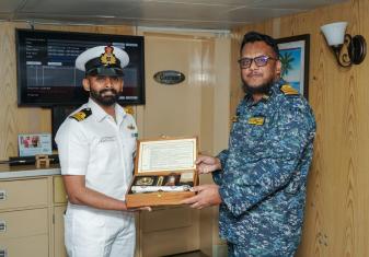 INDIAN NAVY WELCOMES BNS SOMUDRA AVIJAN, A FRIGATE OF THE BANGLADESH NAVY