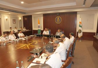 UNION HOME SECRETARY ADDRESSED THE SENIOR NAVAL LEADERSHIP ON DAY 3 OF ONGOING COMMANDERS' CONFERENCE AT NEW DELHI