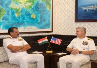 Admiral Dinesh K Tripathi CNS interacted with Admiral Stephen Thomas Koehler, Commander of US Pacific Fleet, at New Delhi on 07 October 2024.