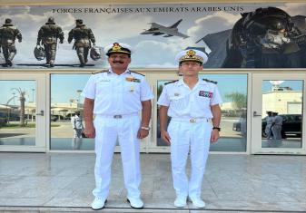 Admiral Dinesh K Tripathi CNS visited the Joint Forces Command of French Forces in UAE ALINDIEN