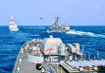 IndianNavy ships and aircraft along with EU Naval 