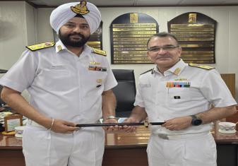 Rear Admiral Sarath Aashirvad VSM, Assumed Charges as ACOM(MOD), NHQ/MOD, Delhi from Rear Admiral Iqbal Singh Grewal on 01 Jun 2024.