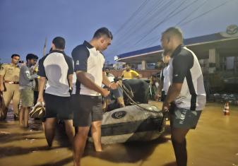 Update on Indian Navy's Flood Relief Efforts in Andhra Pradesh