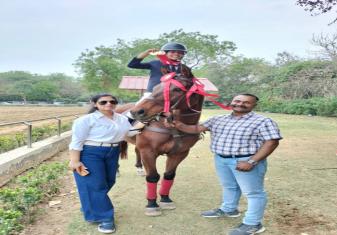 Miss Anshupriya D/o Cdr Ashish Tripathi Astride 'Goldspark' and Master Ashesh S/o Captain Sandeep Biswal Astride 'Hardik' Brought Laurels to The Indian Navy at The Delhi Horse Show