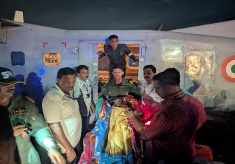 Night Medical Evacuation  from Agatti Island by Indian Navy Dornier