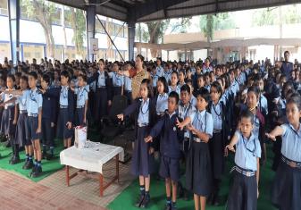 NAVAL PROVOST CONDUCTED ROAD SAFETY LECTURE AT NAVY CHILDREN SCHOOL, VISAKHAPATNAM