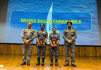 LT CDR ROOPA A AND LT CDR DILNA K SHARED THEIR INSPIRING NAVIKA SAGAR PARIKRAMA II EXPERIENCE