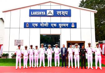 INDIA’S FIRST 75M COMPOSITE INDOOR SHOOTING RANGE ‘LAKSHYA’ WAS INAUGURATED BY VICE ADM V SRINIVAS,FOCINC SNC  AT INS DRONACHARYA, KOCHI.