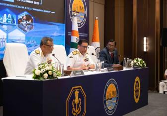 On the occasion of Navy Day 2025 and forthcoming OpDemo2025, Vice Admiral Sameer Saxena, FOCINC, SNC addressed the media personnel at a Press conference at Thiruvanthapuram on 02 December 2025. Speaking on the occasion, he emphasised Indian Navy’s rapid Aatmanirbhar modernisation & growing operational capabilities; and role as the Preferred Security Partner and #FirstResponder across the regions. He gave an overview of the multi faceted training & operational achievements of SNC, aligned with the Indian Nav