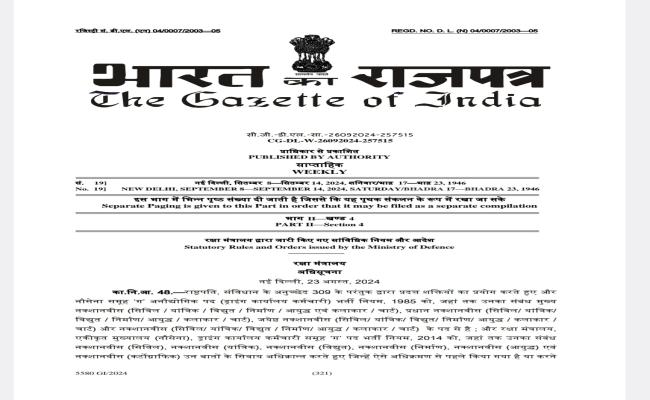 The Recruitment Rules have been Published for Various Civilian Group 'B' And 'C' Posts in Indian Navy