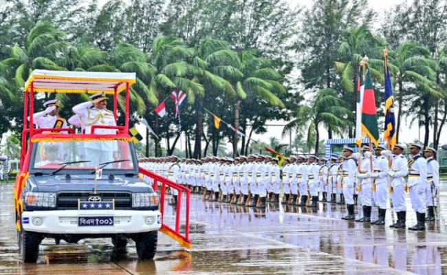 Admiral Dinesh K Tripathi, CNS Reviewed Passing Out Parade at Bangladesh Naval Academy BNA as Chief Guest on 04 July 2024