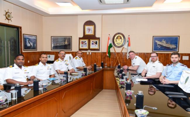 A German Navy Delegation Led by Rear Admiral Axel Schulz, Commander of 2nd Flotilla, Visited HQWNC, Mumbai on 24 April 2024.