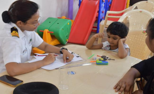 INHS Kalyani and HQENC Conducted a Developmental Screening Camp at Balwadi, Naval Park, Visakhapatnam on 28 April 2024.