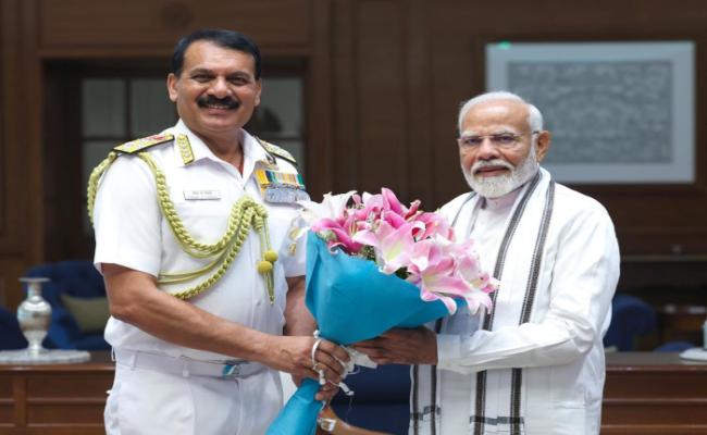 Admiral Dinesh K Tripathi, CNS Called on The Hon'ble Prime Minister on 18 Jun 2024.