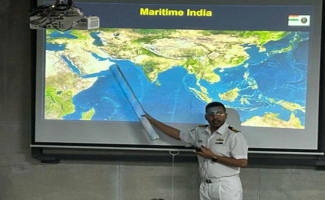 Lieutenant Commander Ravi Prakash Singh From DMDE, Secunderabad Visited Woxsen University, Hyderabad on 26 April 2024.