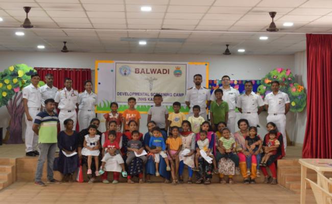 INHS Kalyani and HQENC Conducted a Developmental Screening Camp at Balwadi, Naval Park, Visakhapatnam on 28 April 2024.