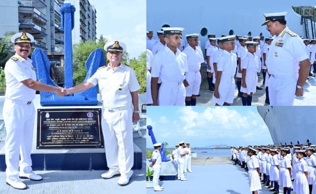 Admiral Dinesh K Tripathi, CNS, Visited Training Ship Jawahar at WNC, Mumbai on 14 September 2024 & Interacted with The Staff & Sea Cadets