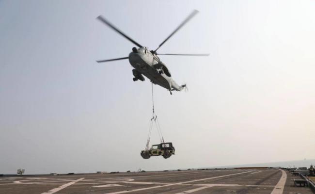 UH3H Helicopter "Saaras" undertook its final sortie from INS Jalashwa.