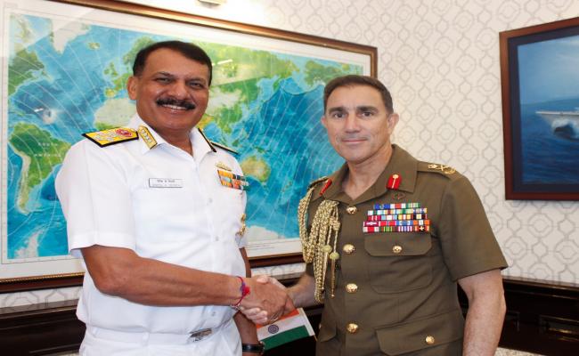 ADMIRAL DINESH K TRIPATHI,  CNS, MET LIEUTENANT GENERAL SIMON STUART, CHIEF OF AUSTRALIAN ARMY