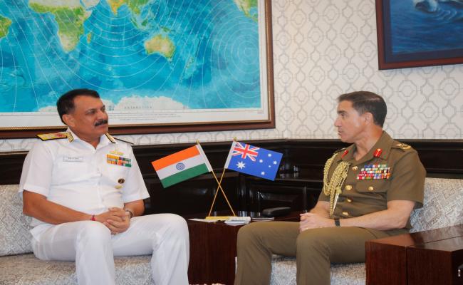 ADMIRAL DINESH K TRIPATHI,  CNS, MET LIEUTENANT GENERAL SIMON STUART, CHIEF OF AUSTRALIAN ARMY