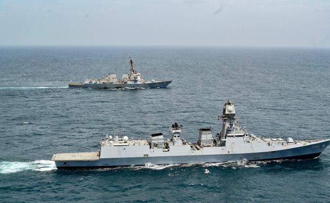 INS IMPHAL CONDUCTS PASSEX WITH USS GRIDLEY IN ARABIAN SEA