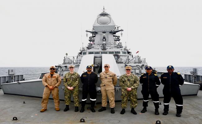 INS IMPHAL CONDUCTS PASSEX WITH USS GRIDLEY IN ARABIAN SEA