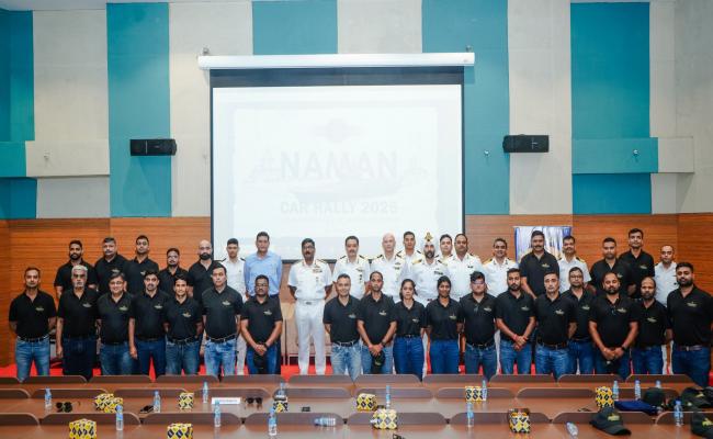 ‘NAMAN’ CAR RALLY REACHES GOA SHIPYARD, CELEBRATING 100TH INDIGENOUS WARSHIP 