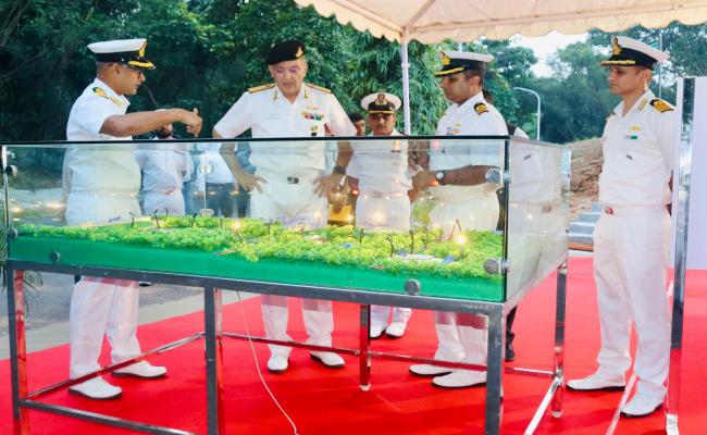REAR ADMIRAL RAVNISH SETH LAYS FOUNDATION STONE FOR TECHNICAL STORAGE FACILITY AT INS KALINGA