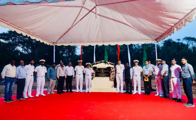 REAR ADMIRAL RAVNISH SETH LAYS FOUNDATION STONE FOR TECHNICAL STORAGE FACILITY AT INS KALINGA