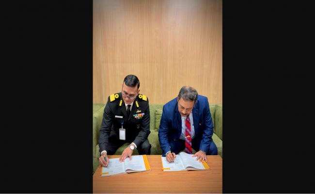 CONTRACT SIGNED BETWEEN INDIAN NAVY AND M/S CRIMSON ENERGY, THE WINNER OF INDIA IDEX CHALLENGE 