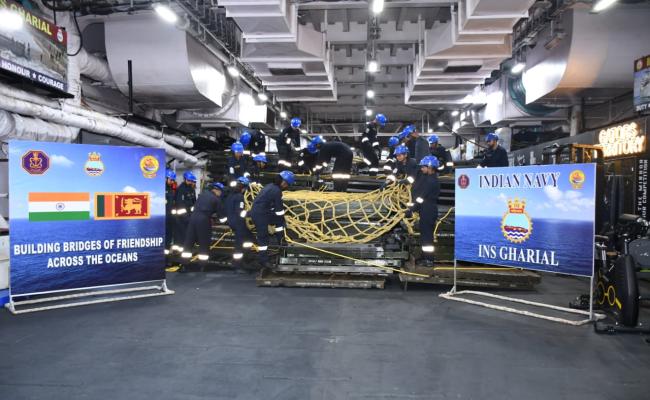 INS GHARIAL MADE PORT CALL AT COLOMBO SRI LANKA TO AID SRI LANKA’S CYCLONE DITWAH RECONSTRUCTION EFFORTS.